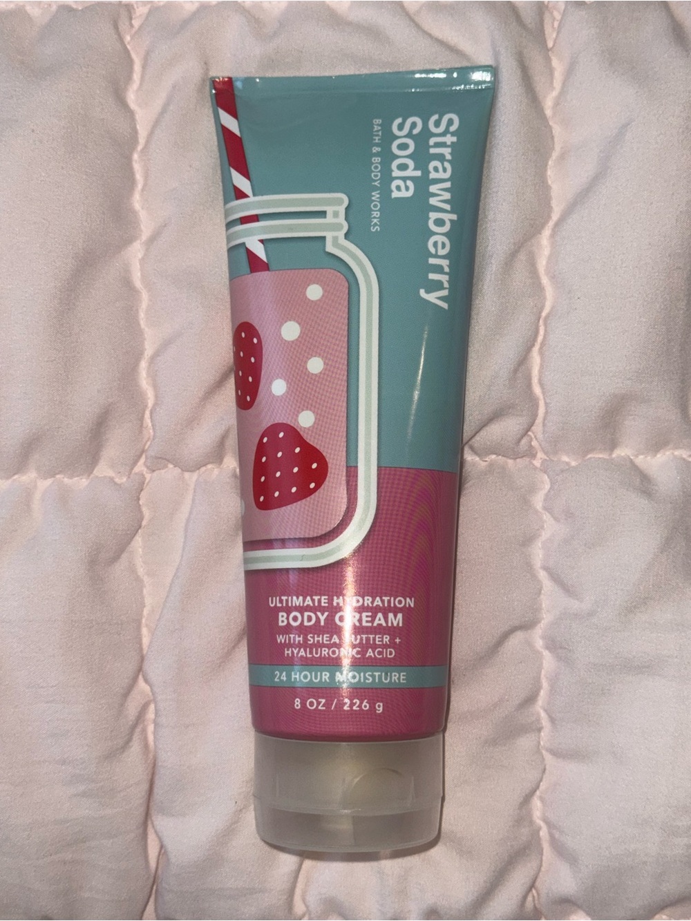 Bath & Body Works Strawberry Soda Ultimate Hydration Body Cream - Teal/Pink/Red